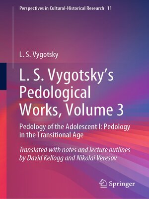 cover image of L. S. Vygotsky's Pedological Works, Volume 3
